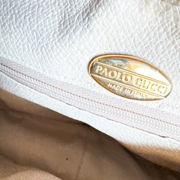 Vintage Paulo Gucci Light Beige Coated Canvas Leather Trim Crossbody Camera bag - Picture 13 of 16